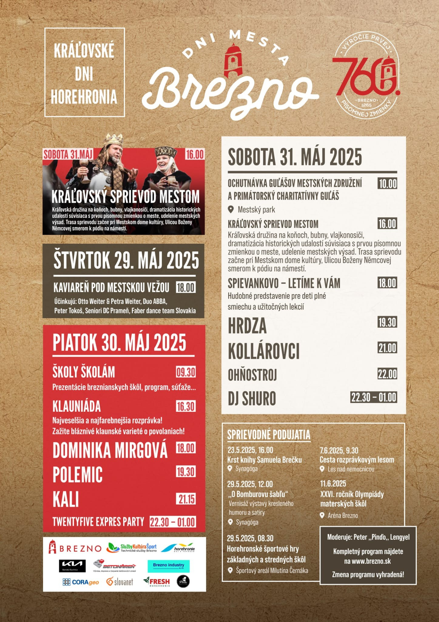 Oficiálny Program Dni Mesta Brezno 2025